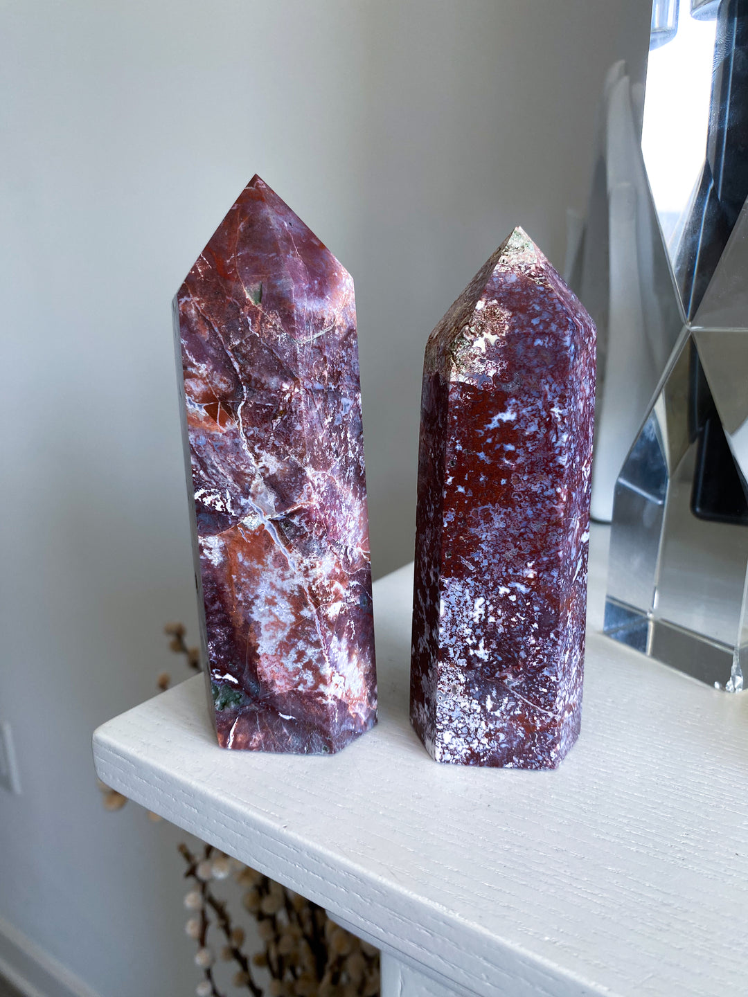 Chunky Red Petrified Wood Tower 5"