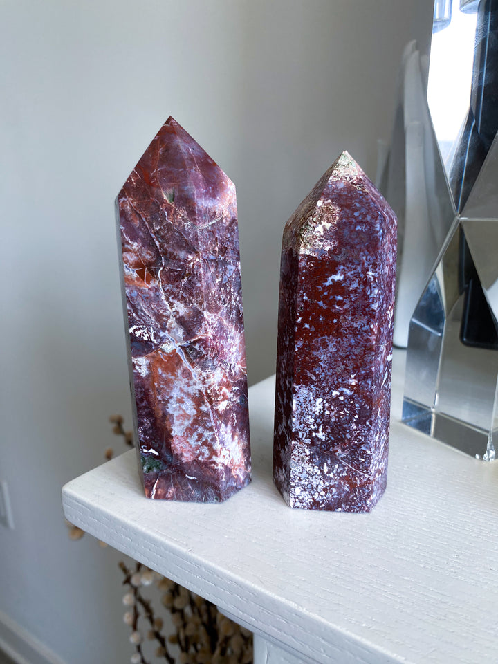 Chunky Red Petrified Wood Tower 5"
