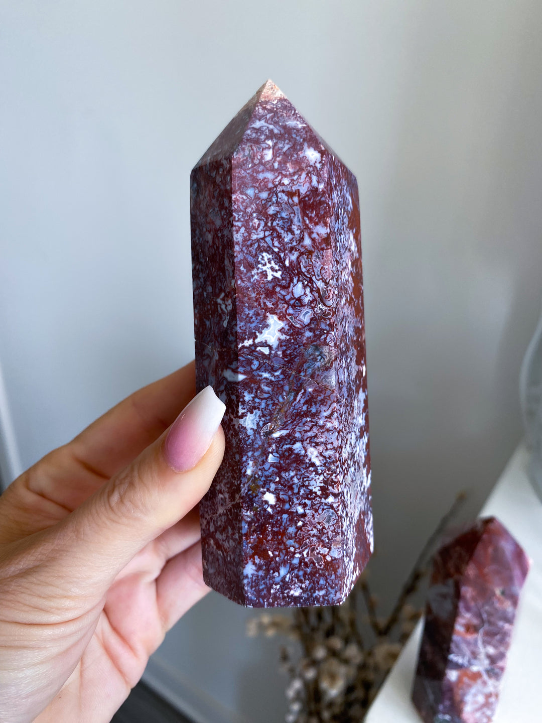 Chunky Red Petrified Wood Tower 5"