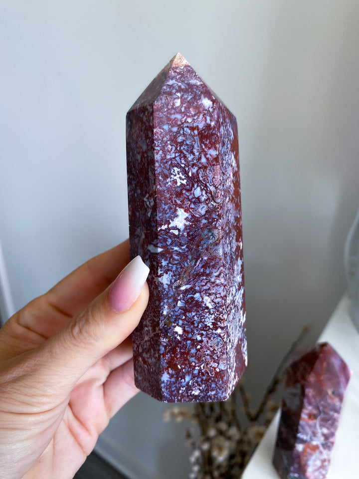 Chunky Red Petrified Wood Tower 5"