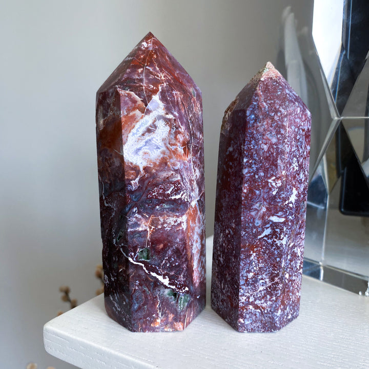 Chunky Red Petrified Wood Tower 5"