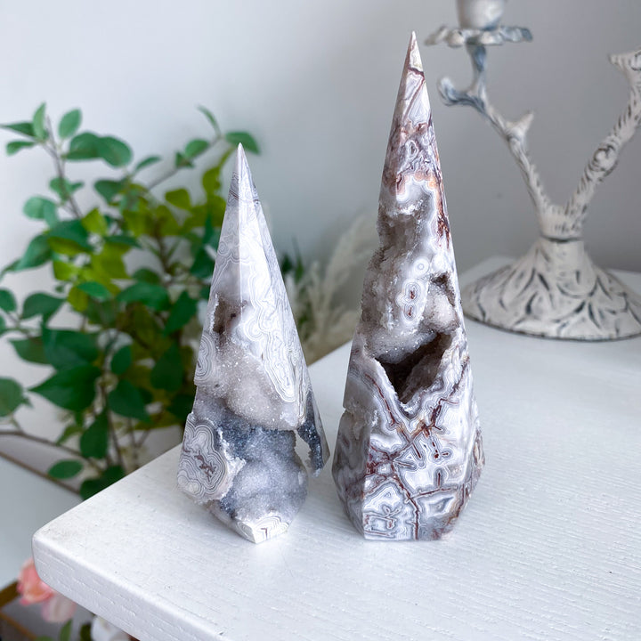 Druzy Crazy Lace Agate Tower - Choose Your Piece