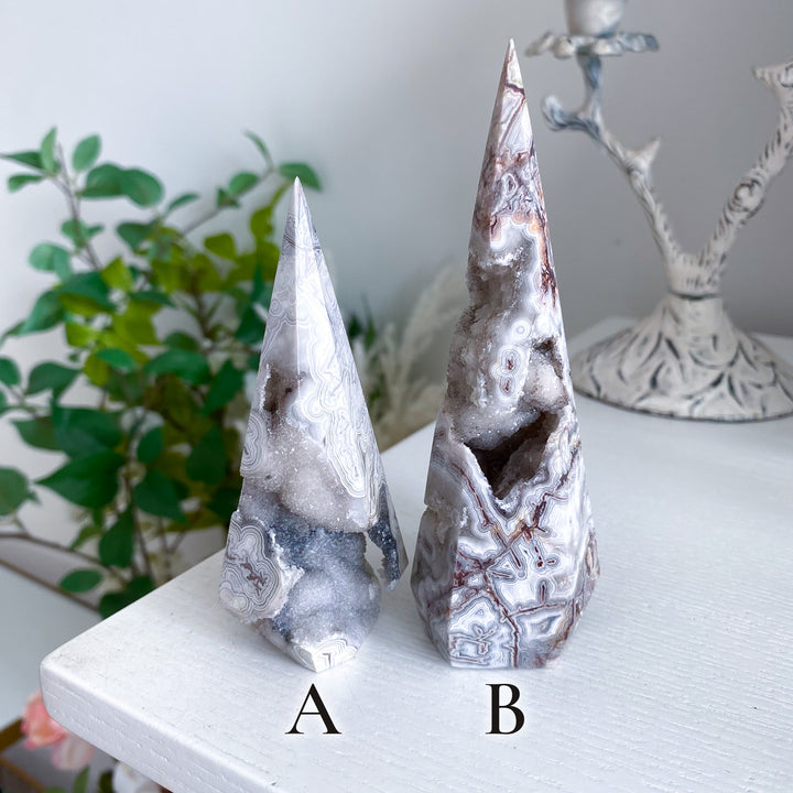 Druzy Crazy Lace Agate Tower - Choose Your Piece