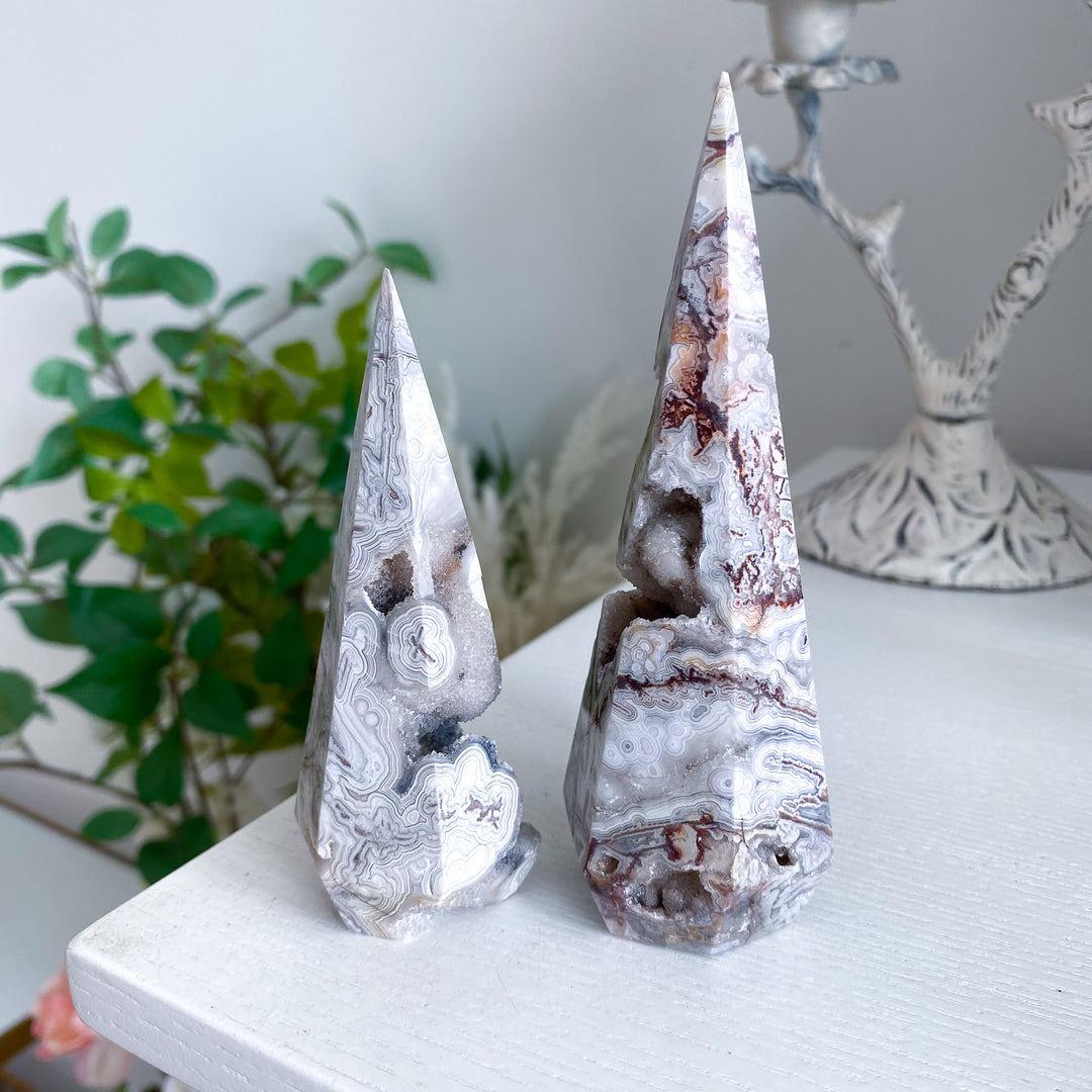 Druzy Crazy Lace Agate Tower - Choose Your Piece