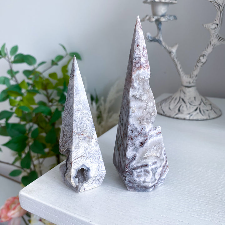 Druzy Crazy Lace Agate Tower - Choose Your Piece
