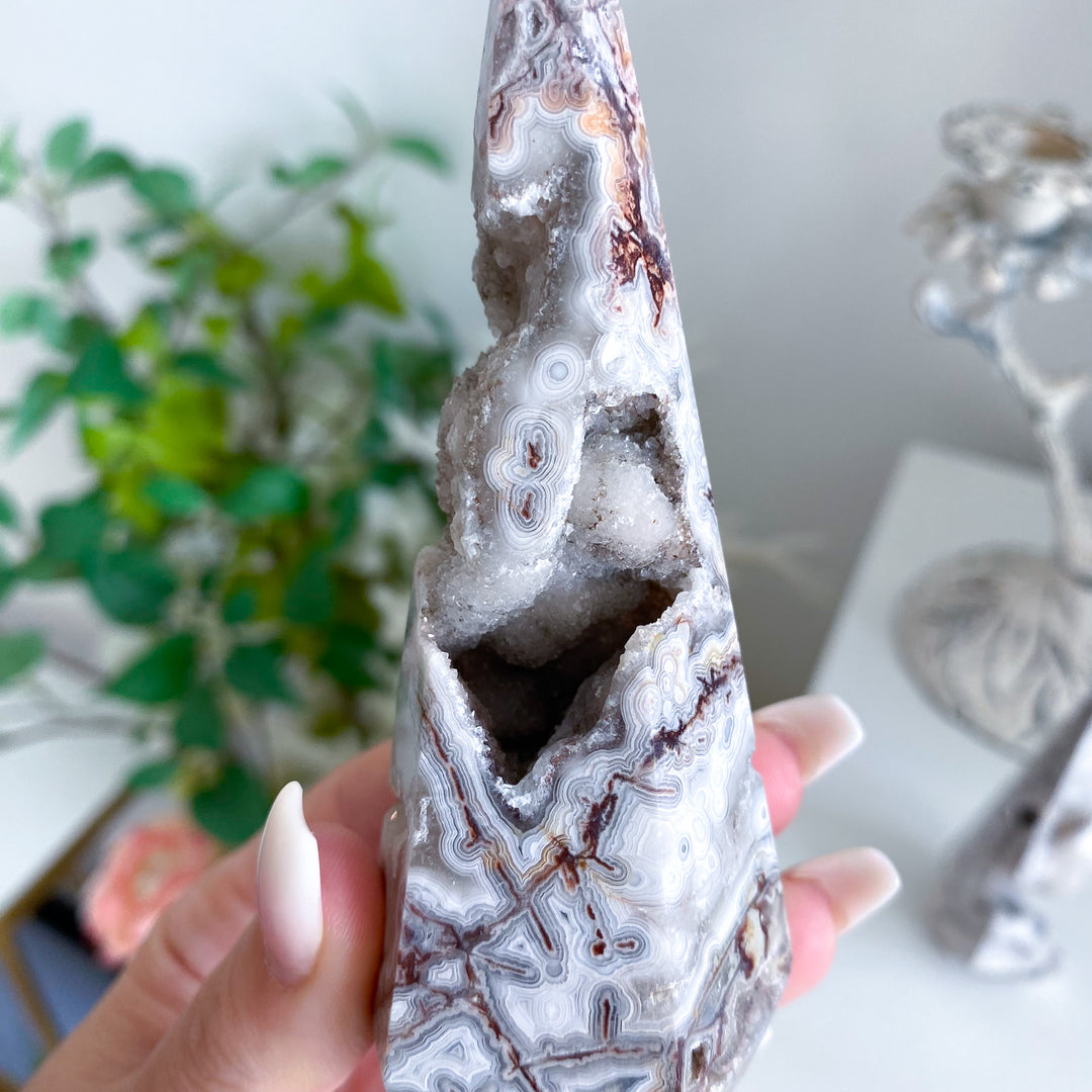 Druzy Crazy Lace Agate Tower - Choose Your Piece