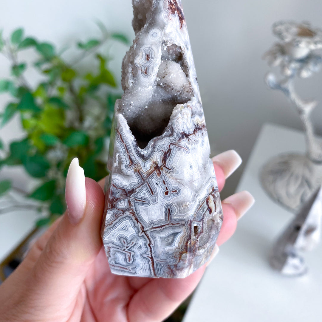 Druzy Crazy Lace Agate Tower - Choose Your Piece
