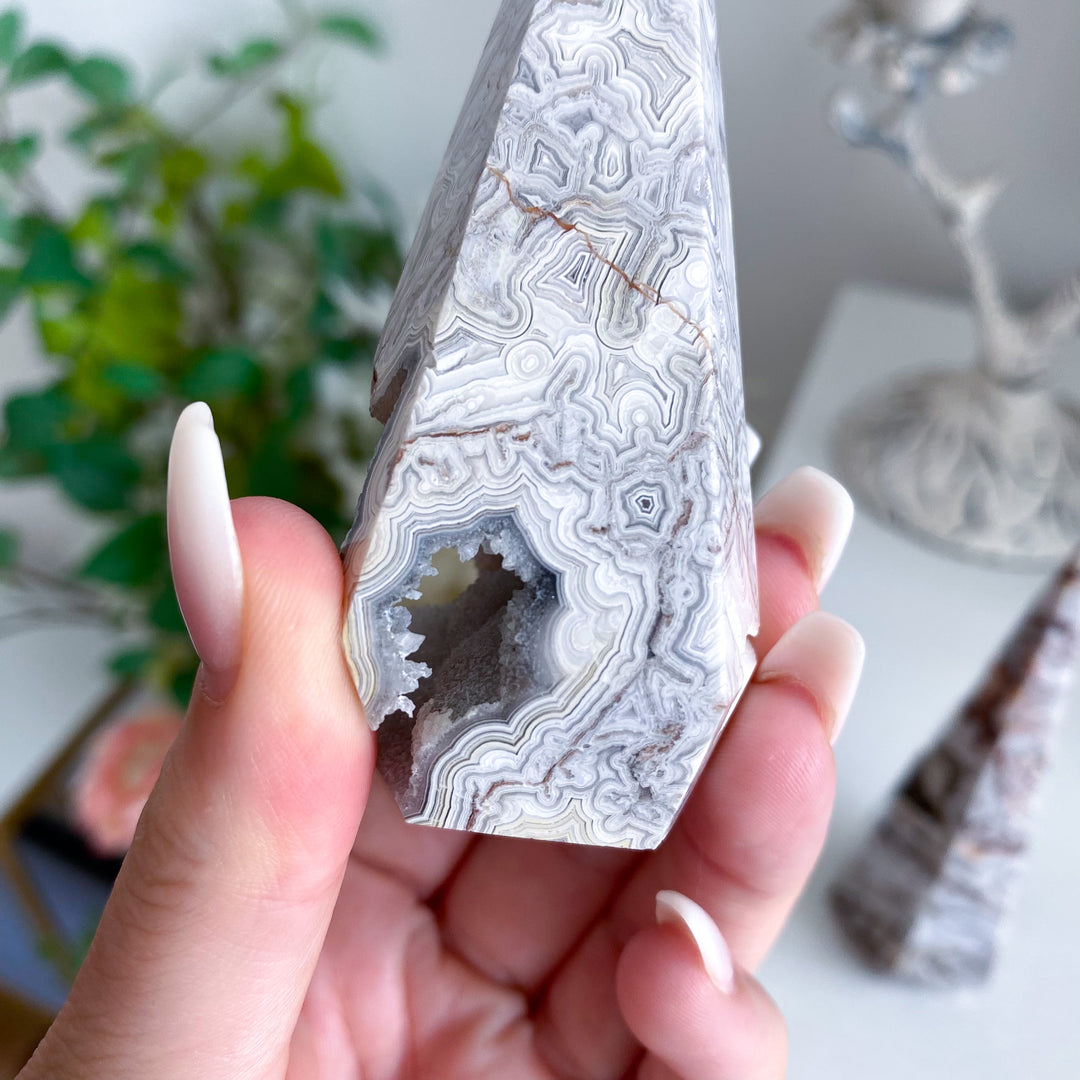 Druzy Crazy Lace Agate Tower - Choose Your Piece