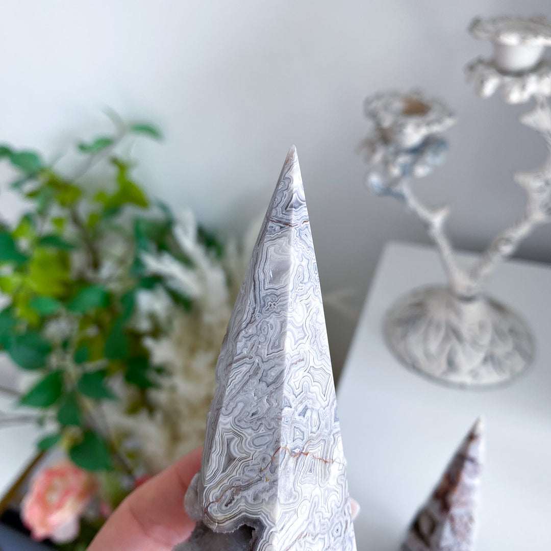 Druzy Crazy Lace Agate Tower - Choose Your Piece
