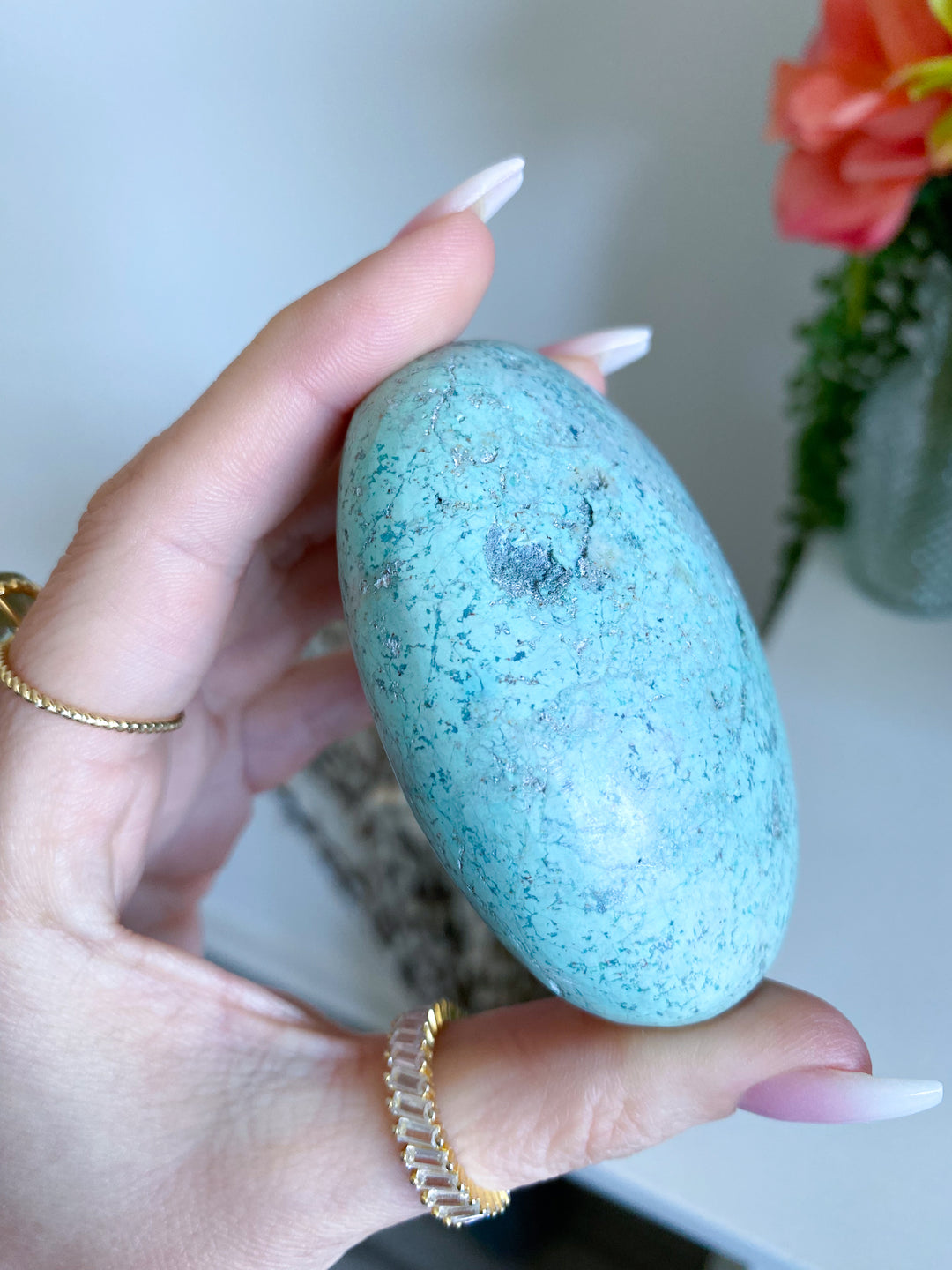 Blue Turquoise Palm Stone #4