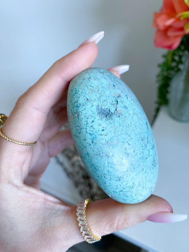 Blue Turquoise Palm Stone #4