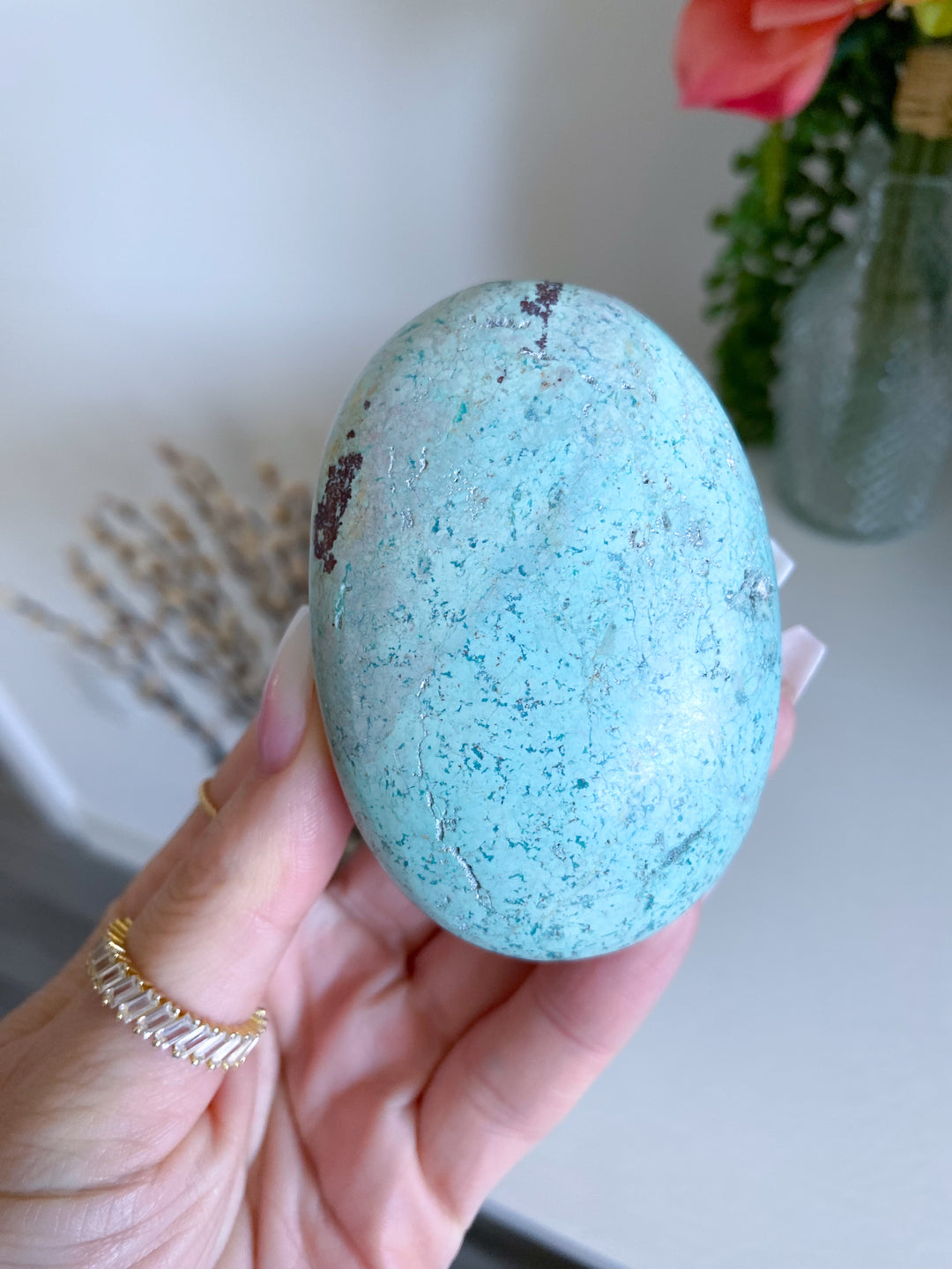 Blue Turquoise Palm Stone #4