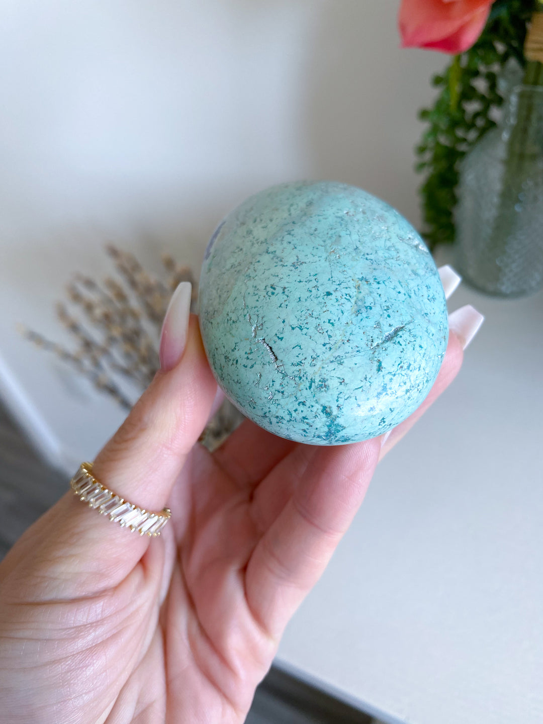 Blue Turquoise Palm Stone #4
