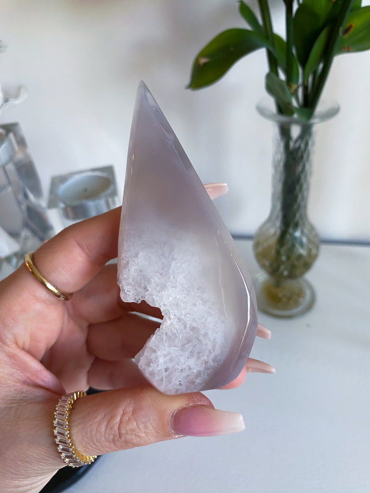 Unique Gray Agate Flame #3