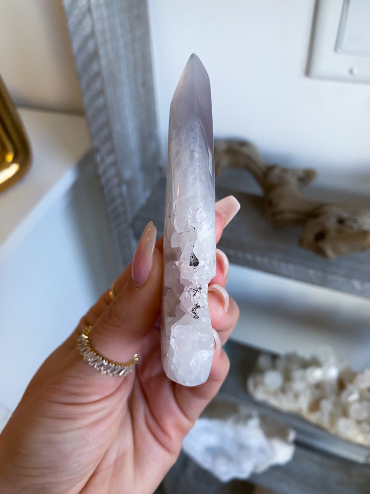 Unique Gray Agate Flame #3