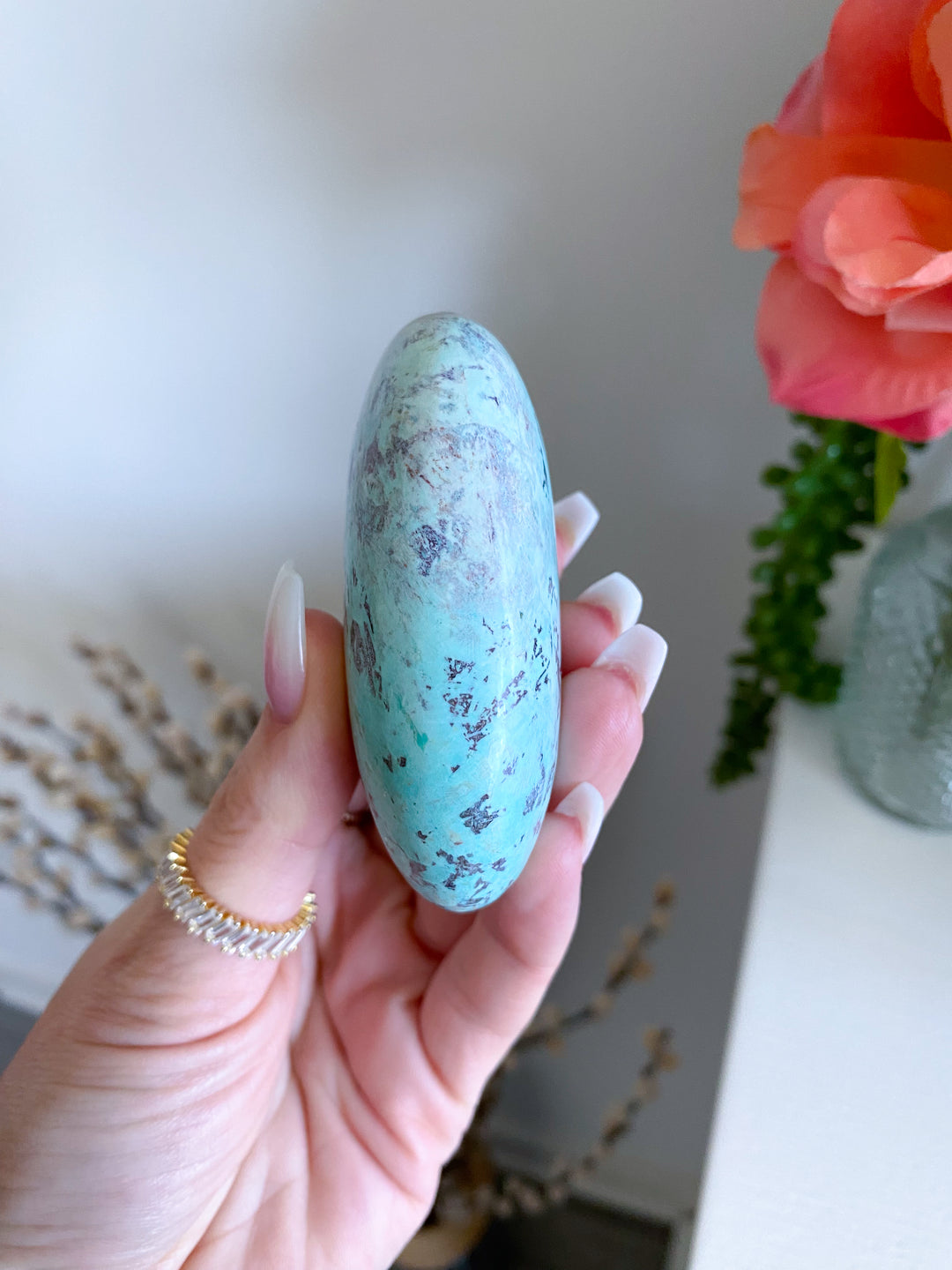 Gentle Energy Turquoise Palm Stone #3 - Chakra Alignment