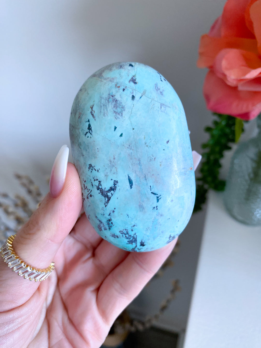 Gentle Energy Turquoise Palm Stone #3 - Chakra Alignment