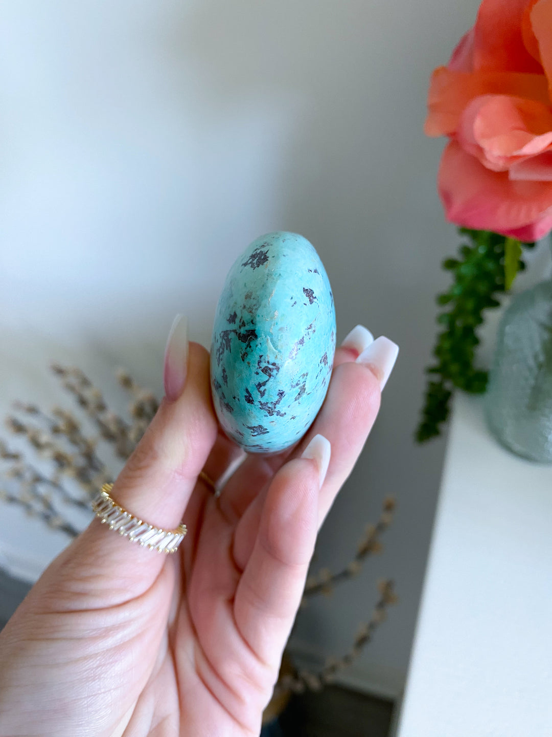 Gentle Energy Turquoise Palm Stone #3 - Chakra Alignment