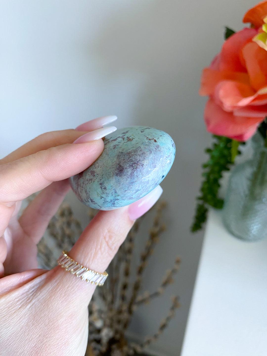 Gentle Energy Turquoise Palm Stone #3 - Chakra Alignment