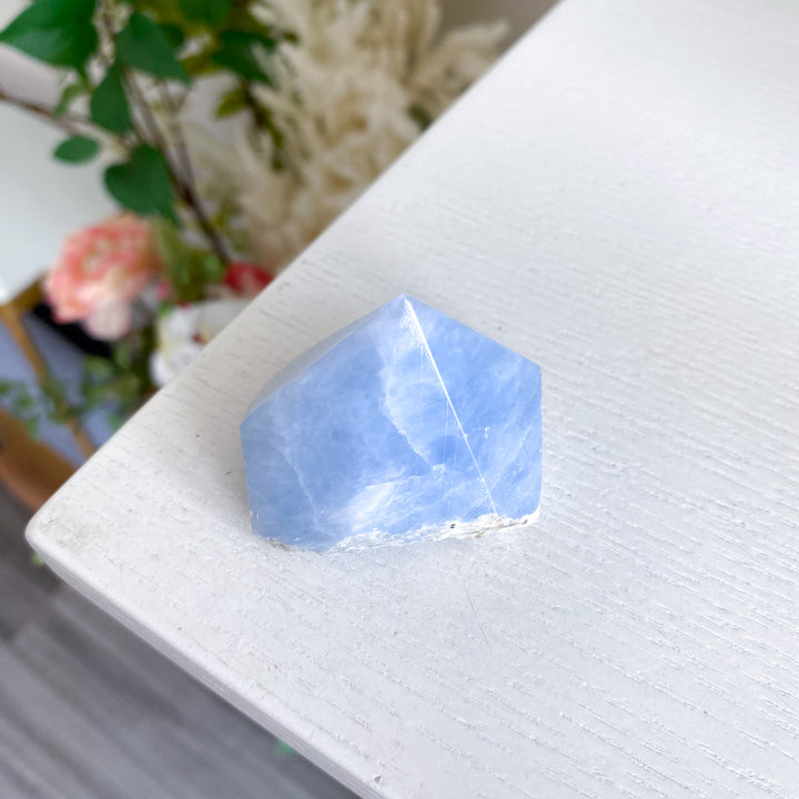 X Small Blue Calcite Top Polish 