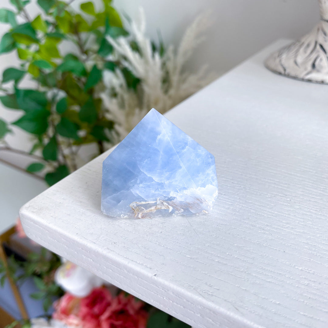 X Small Blue Calcite Top Polish 