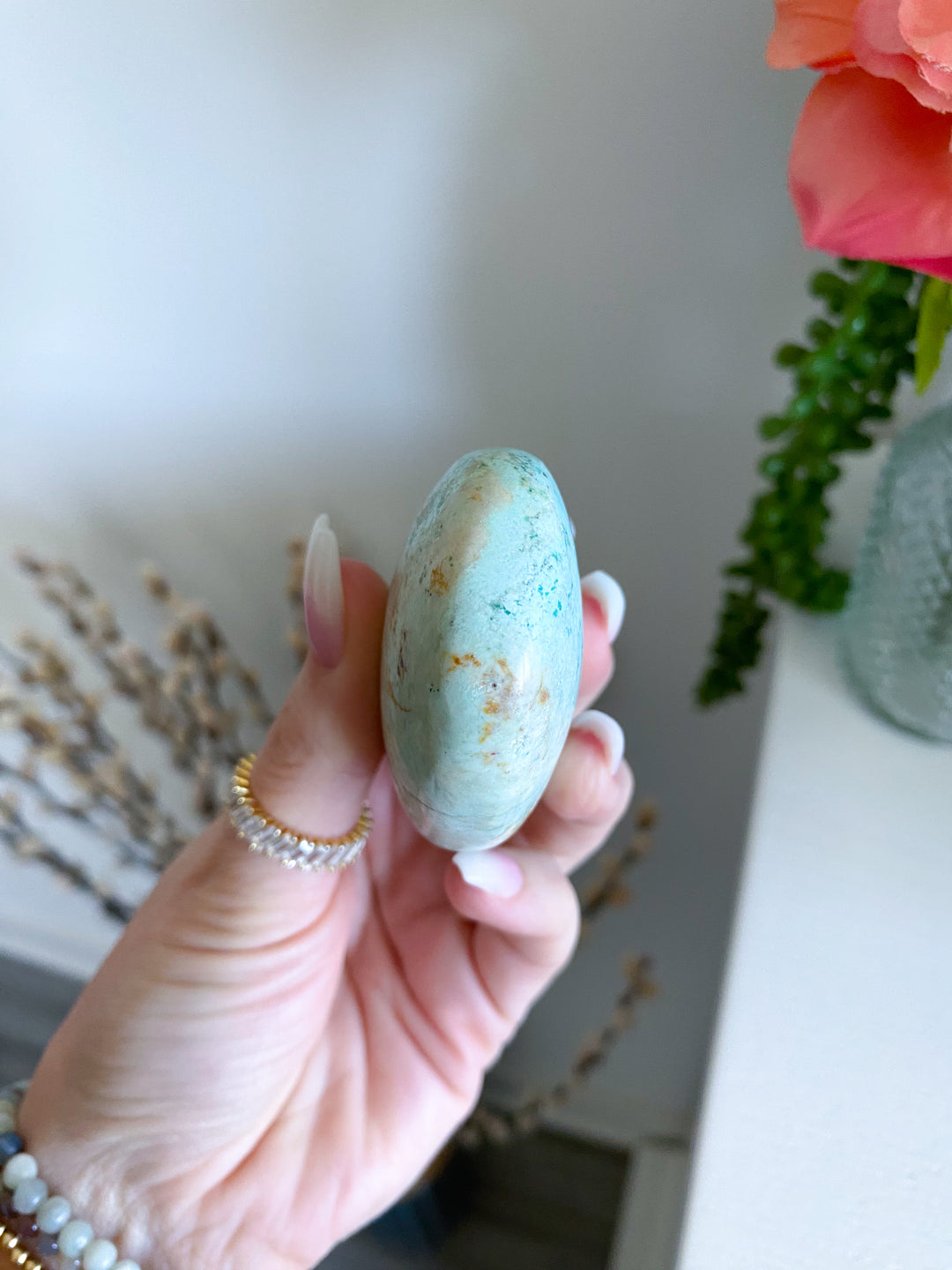 Baby Blue Turquoise Palm Stone