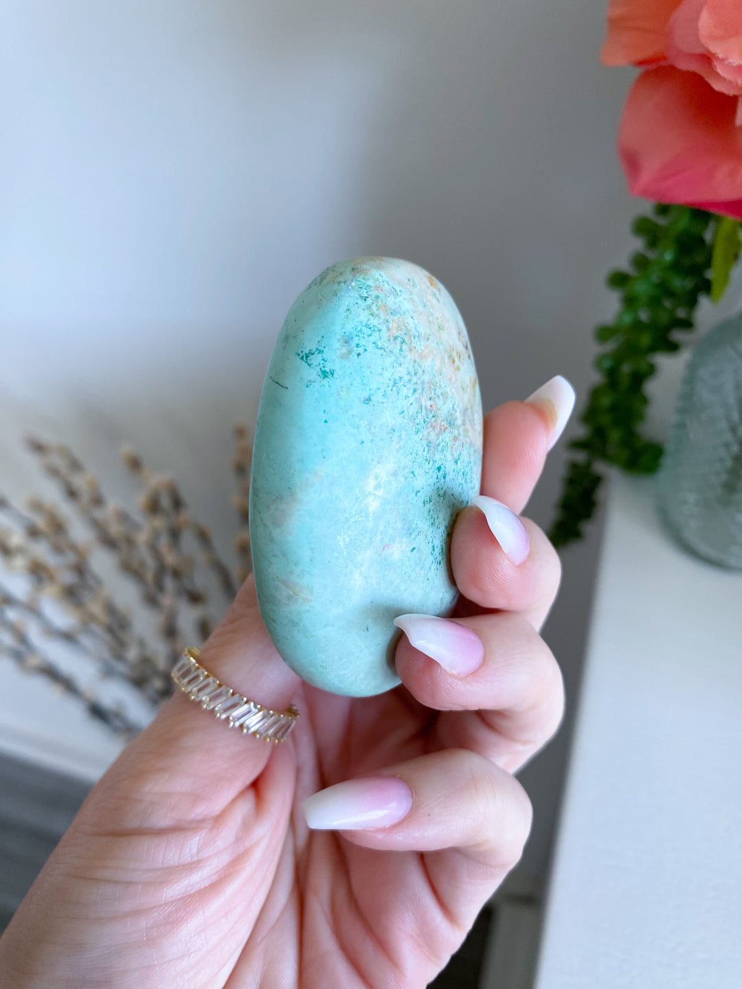 Baby Blue Turquoise Palm Stone