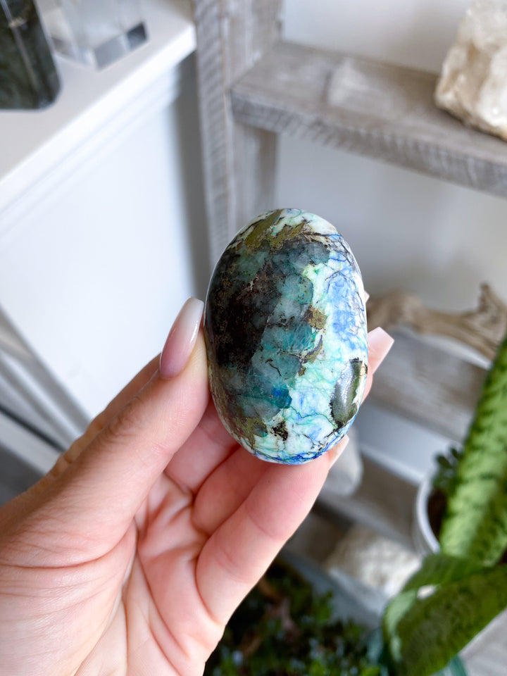 Duality Azurite Malachite Palm Stone #2