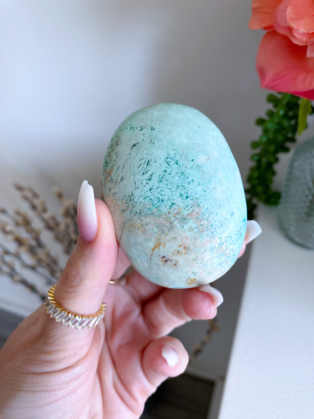 Baby Blue Turquoise Palm Stone
