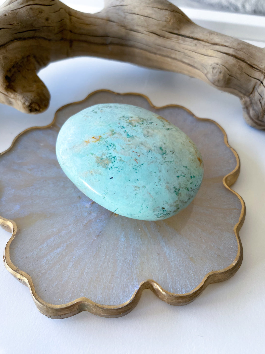 Baby Blue Turquoise Palm Stone