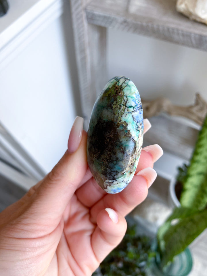 Duality Azurite Malachite Palm Stone #2