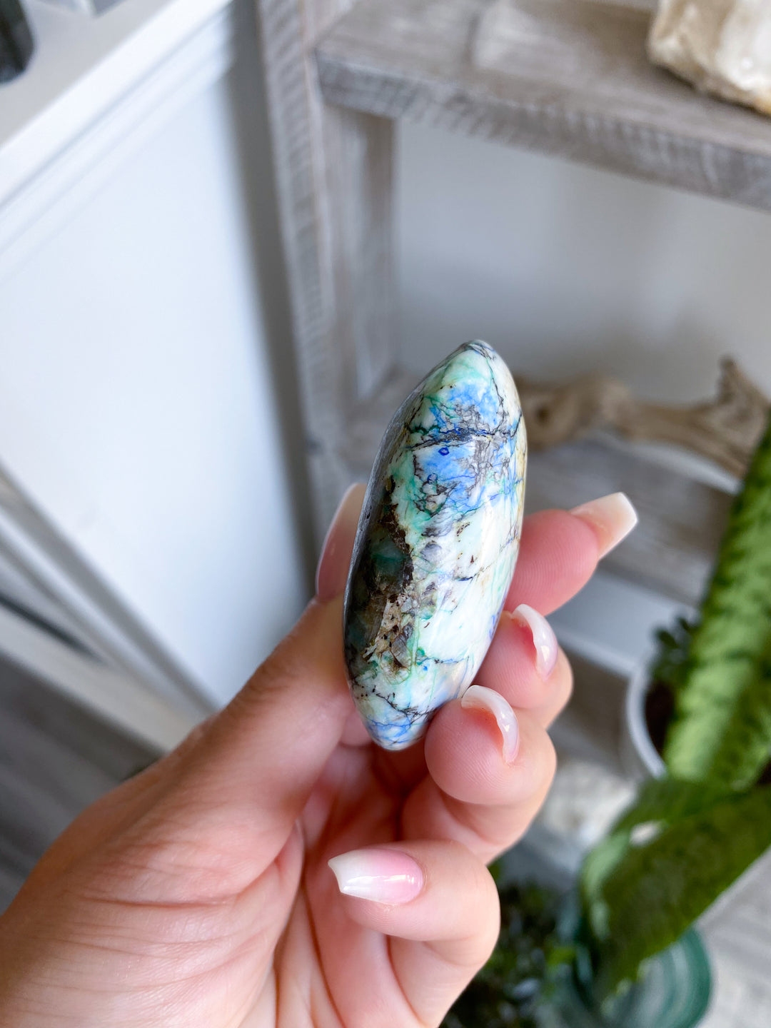 Duality Azurite Malachite Palm Stone #2