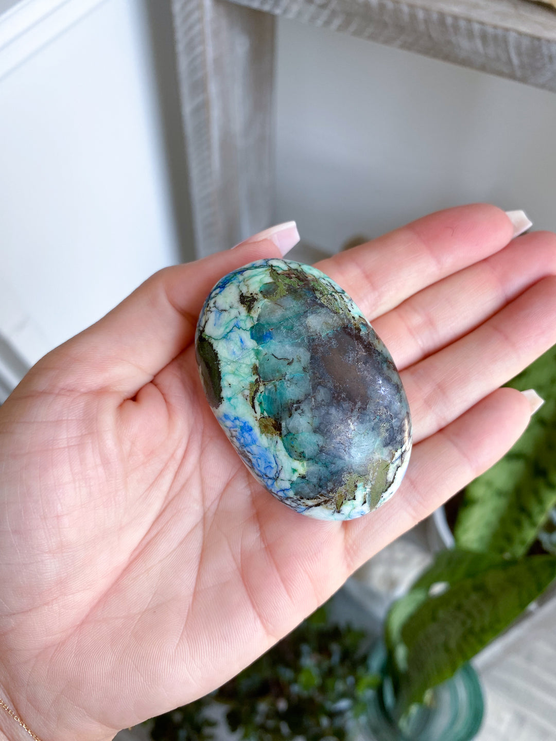 Duality Azurite Malachite Palm Stone #2
