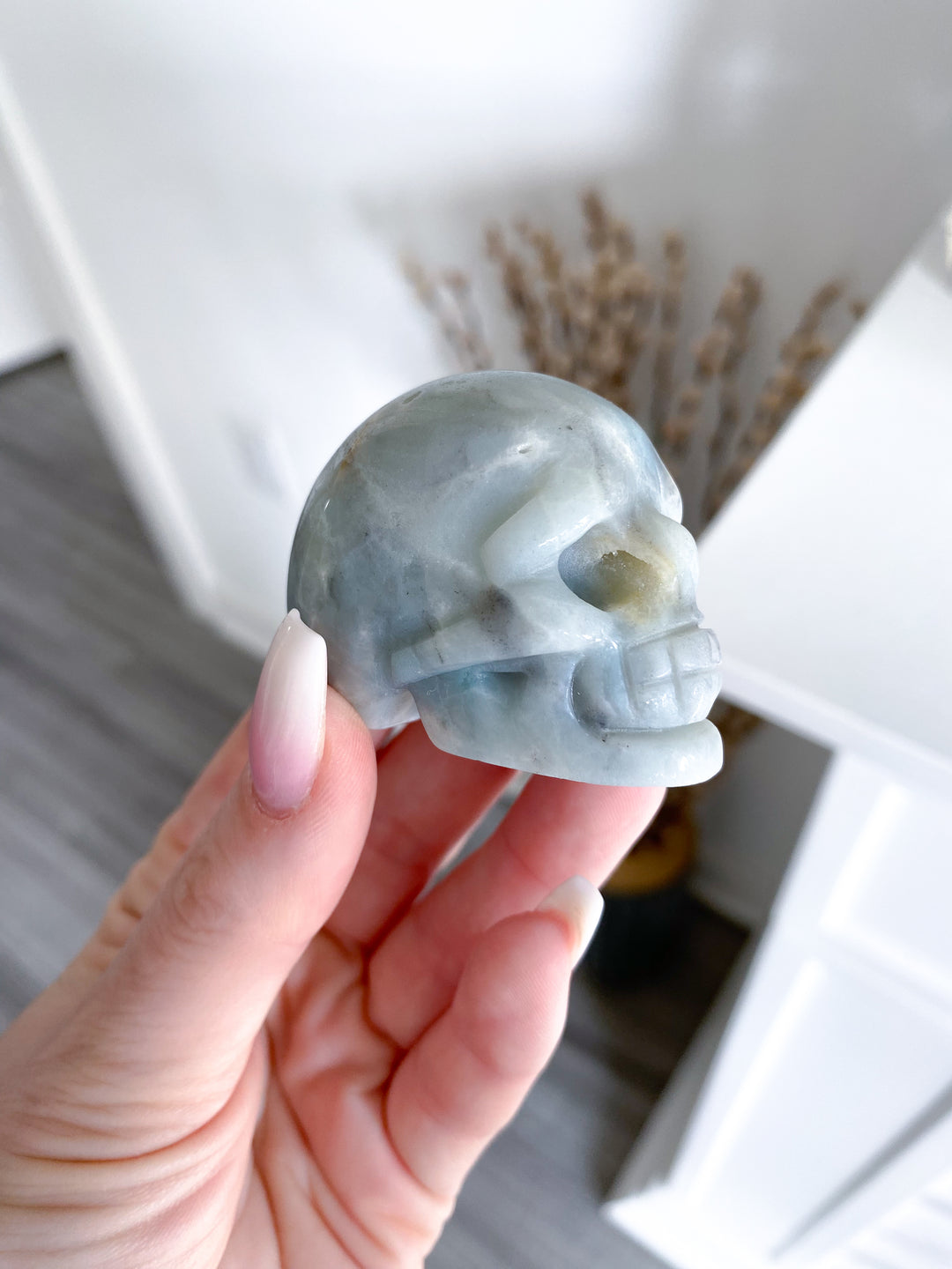 Sky Blue Quartz Small Skull -