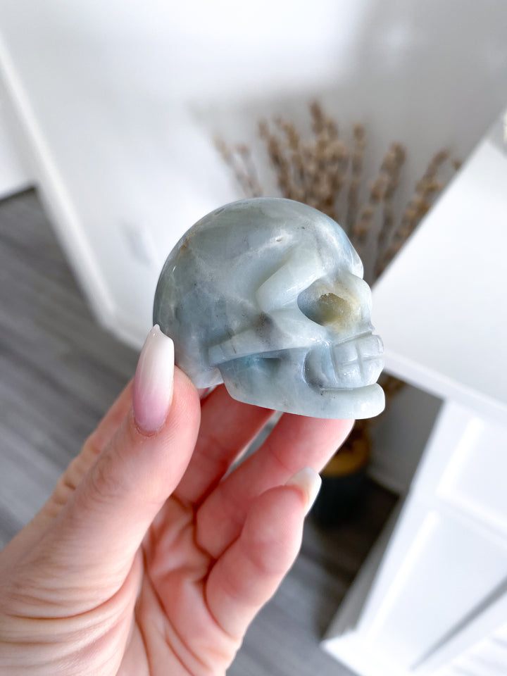 Sky Blue Quartz Small Skull -