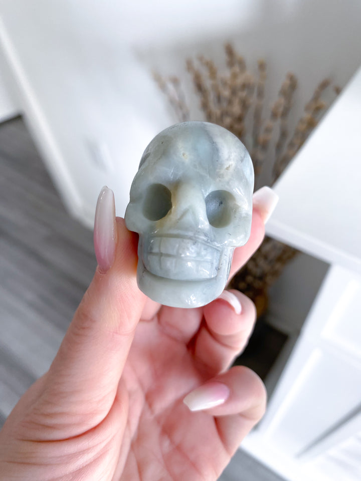Sky Blue Quartz Small Skull -