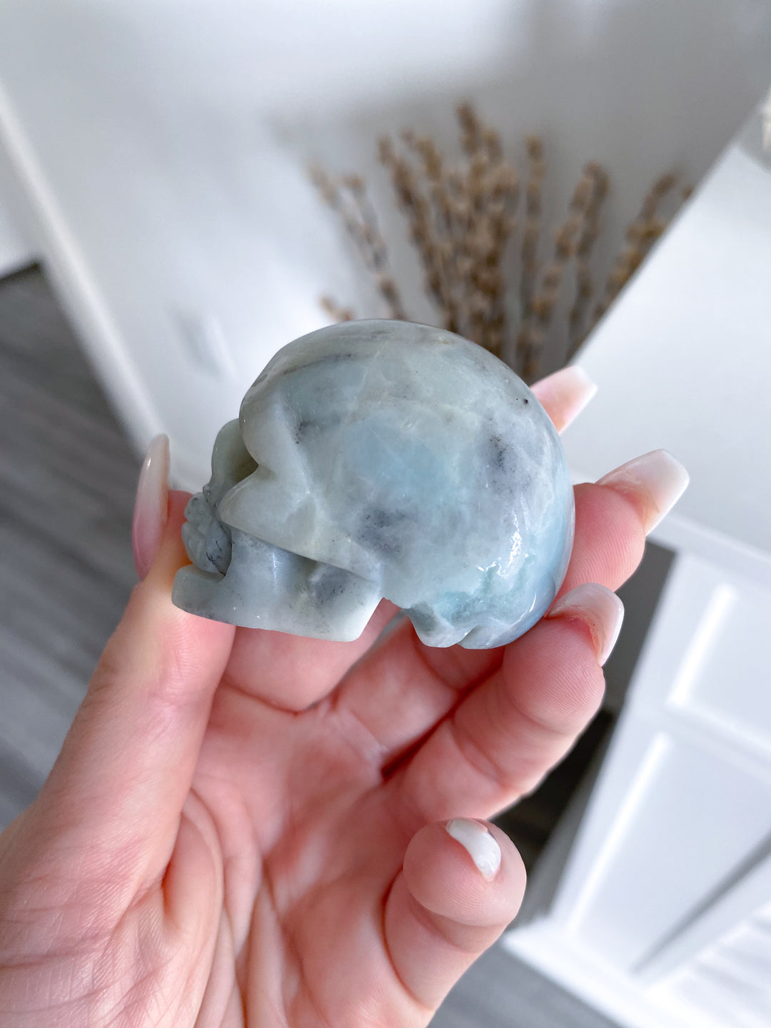 Sky Blue Quartz Small Skull -