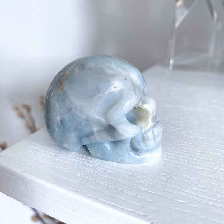 Sky Blue Quartz Small Skull -