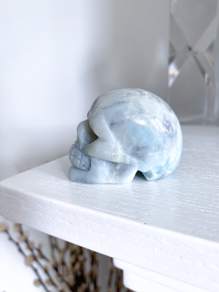 Sky Blue Quartz Small Skull -