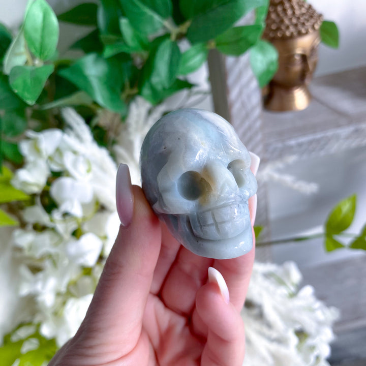 Sky Blue Quartz Small Skull -