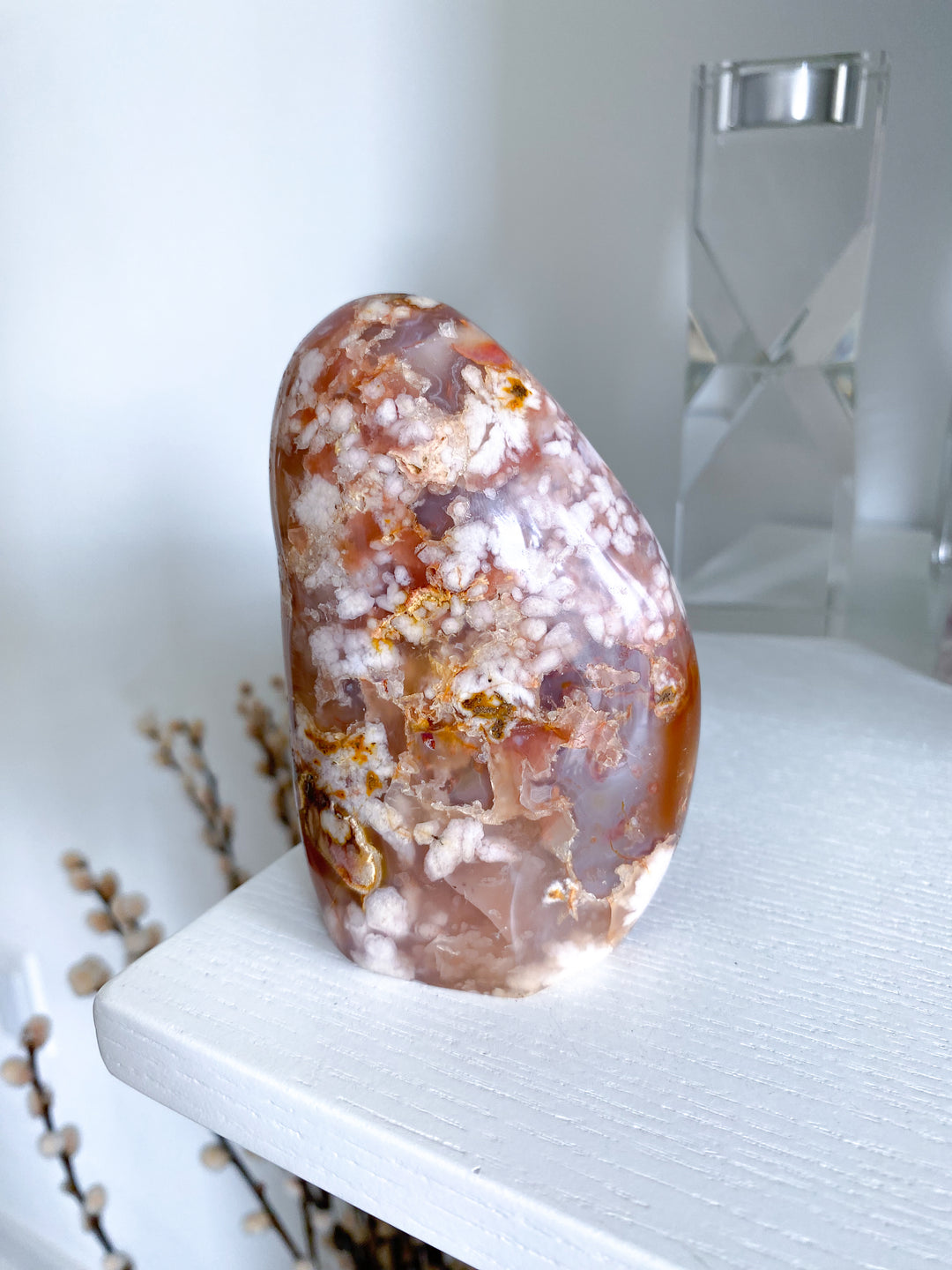 Pink, Red Flower Agate Freeform #10