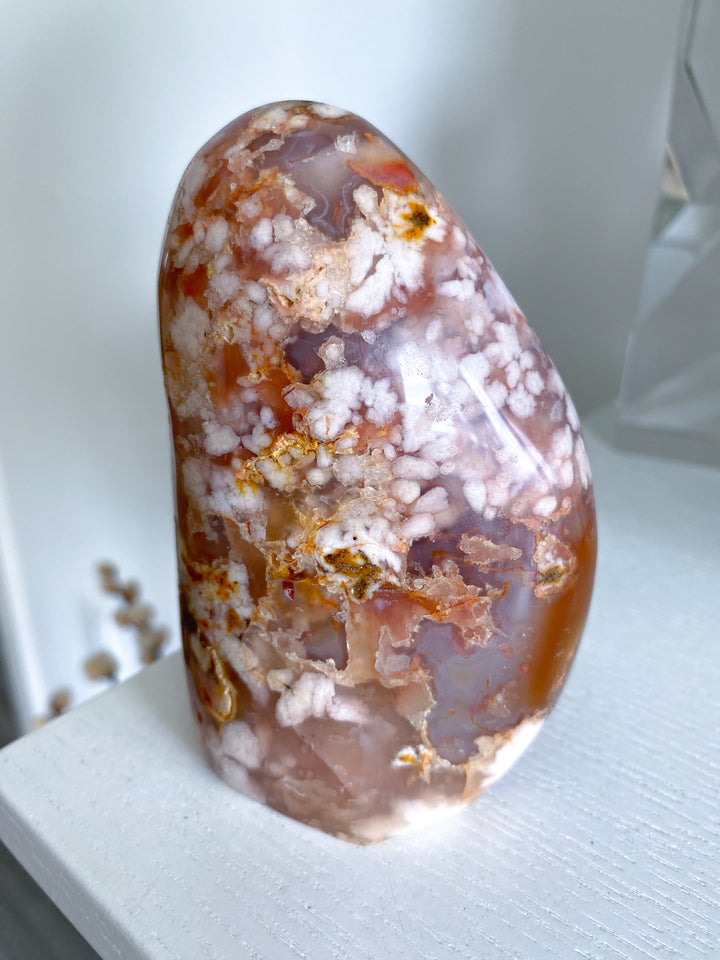 Pink, Red Flower Agate Freeform #10