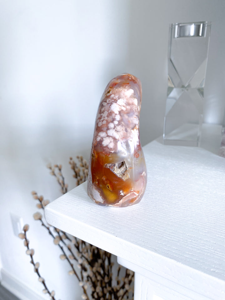 Pink, Red Flower Agate Freeform #10