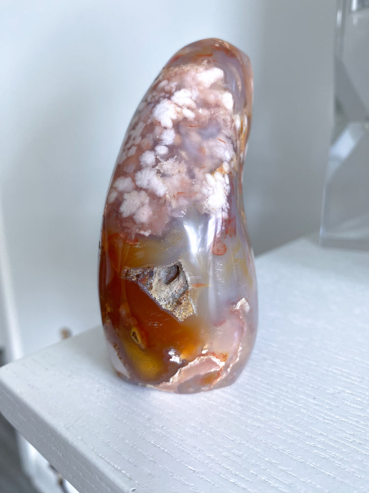 Pink, Red Flower Agate Freeform #10