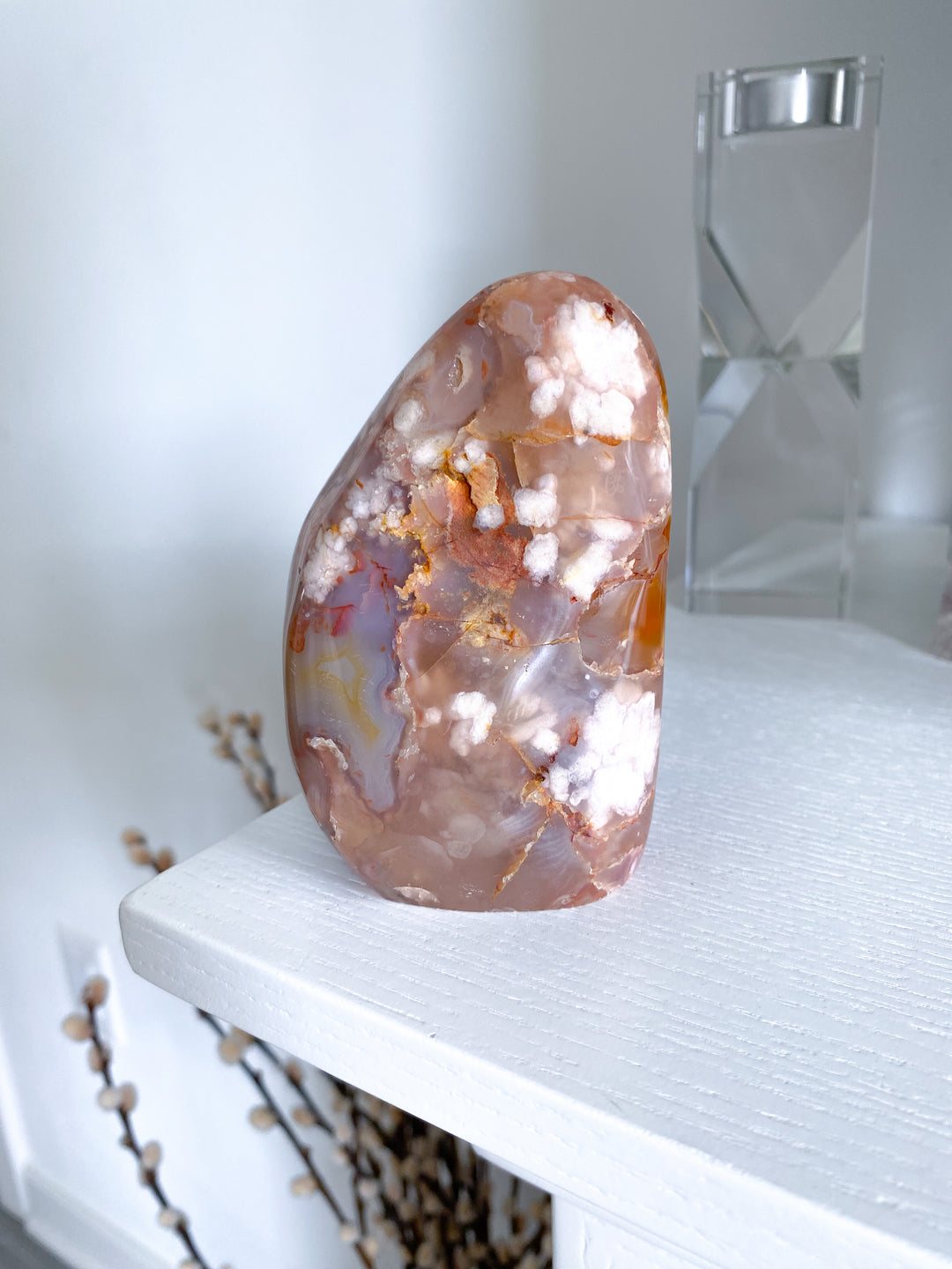 Pink, Red Flower Agate Freeform #10