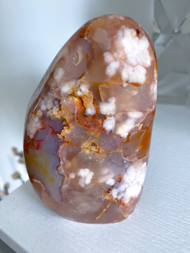 Pink, Red Flower Agate Freeform #10
