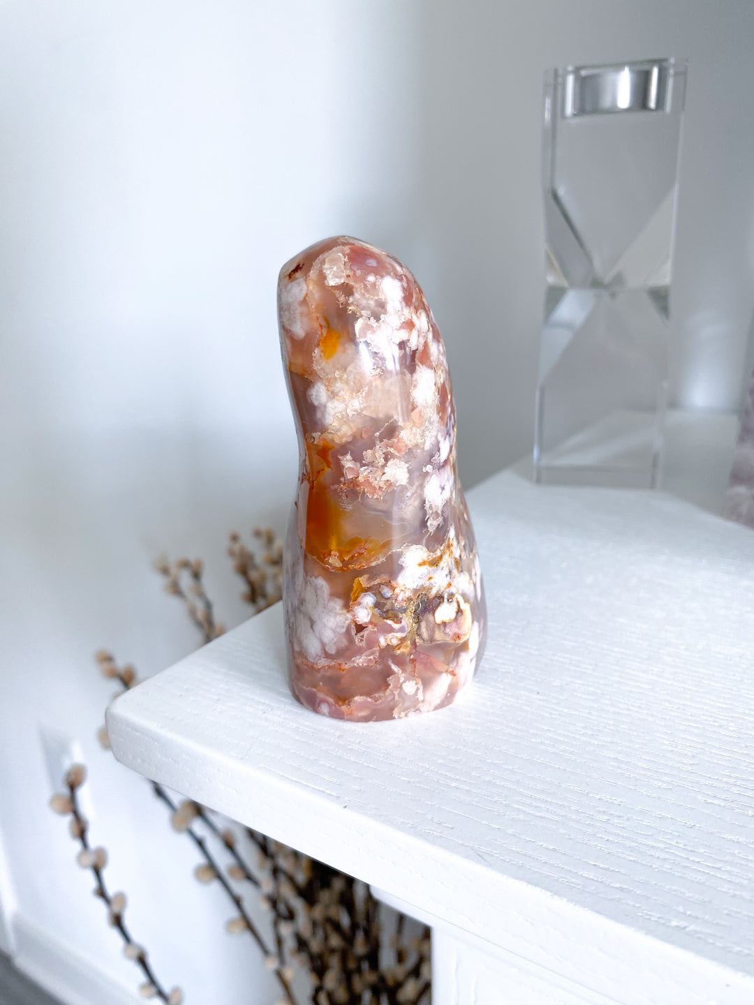 Pink, Red Flower Agate Freeform #10