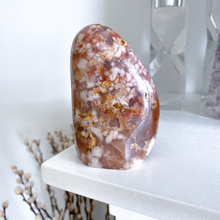 Pink, Red Flower Agate Freeform #10