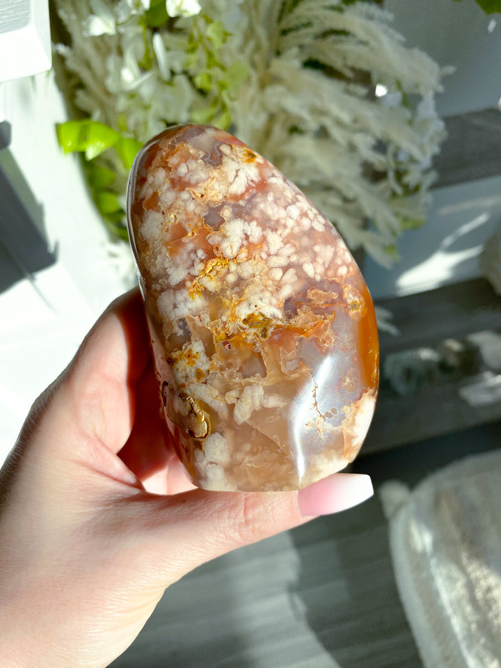 Pink, Red Flower Agate Freeform #10