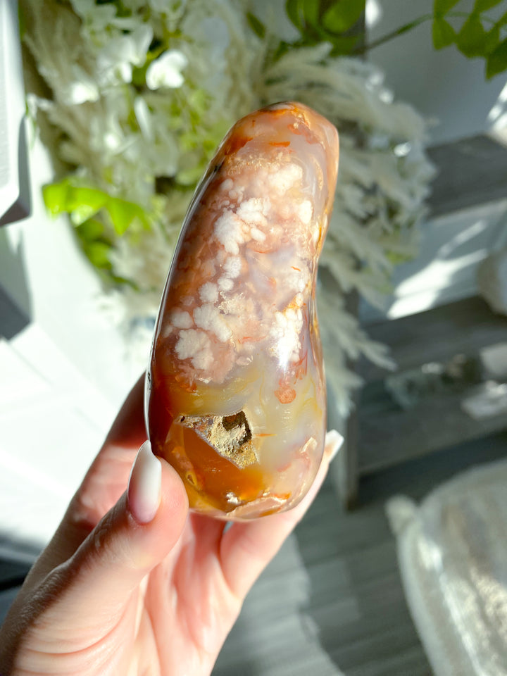 Pink, Red Flower Agate Freeform #10